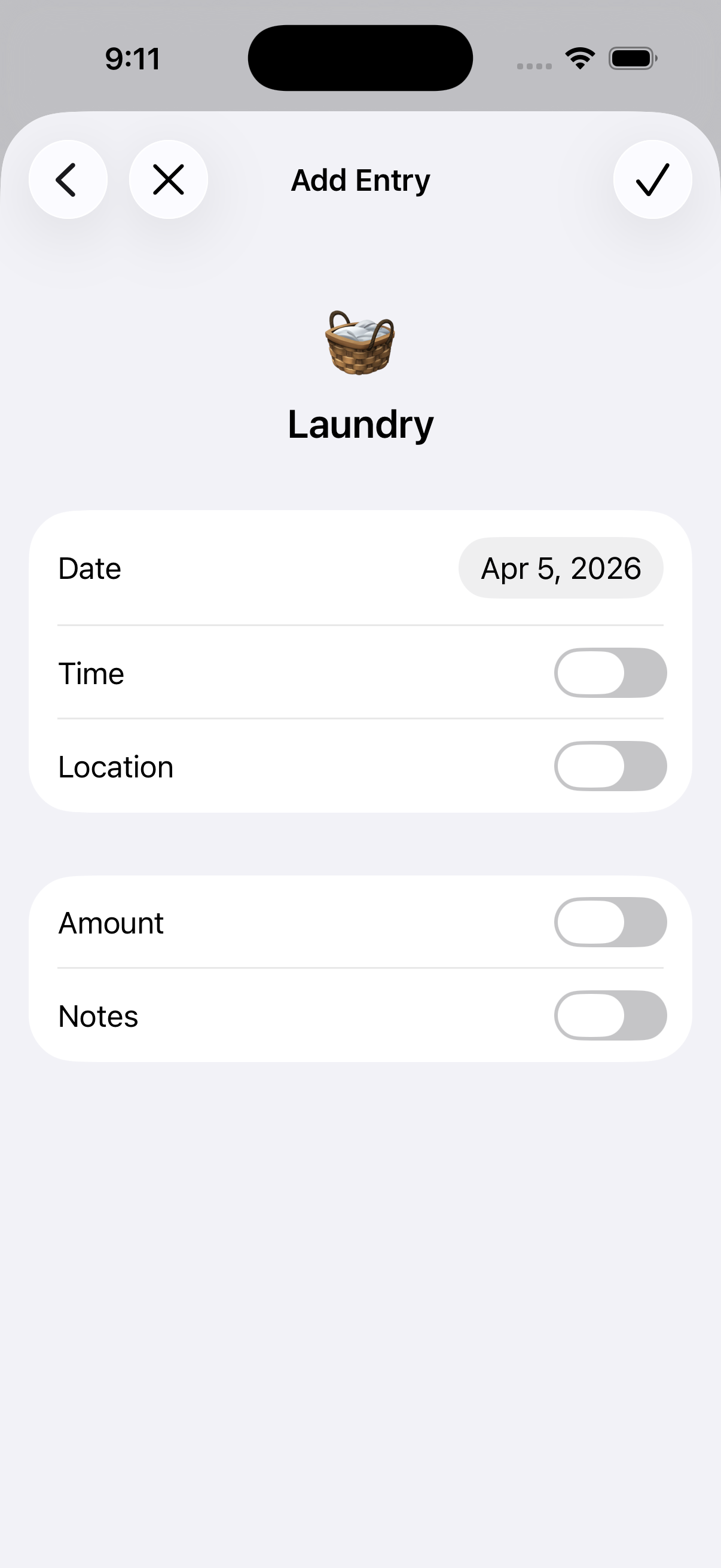 Quick Log screenshot