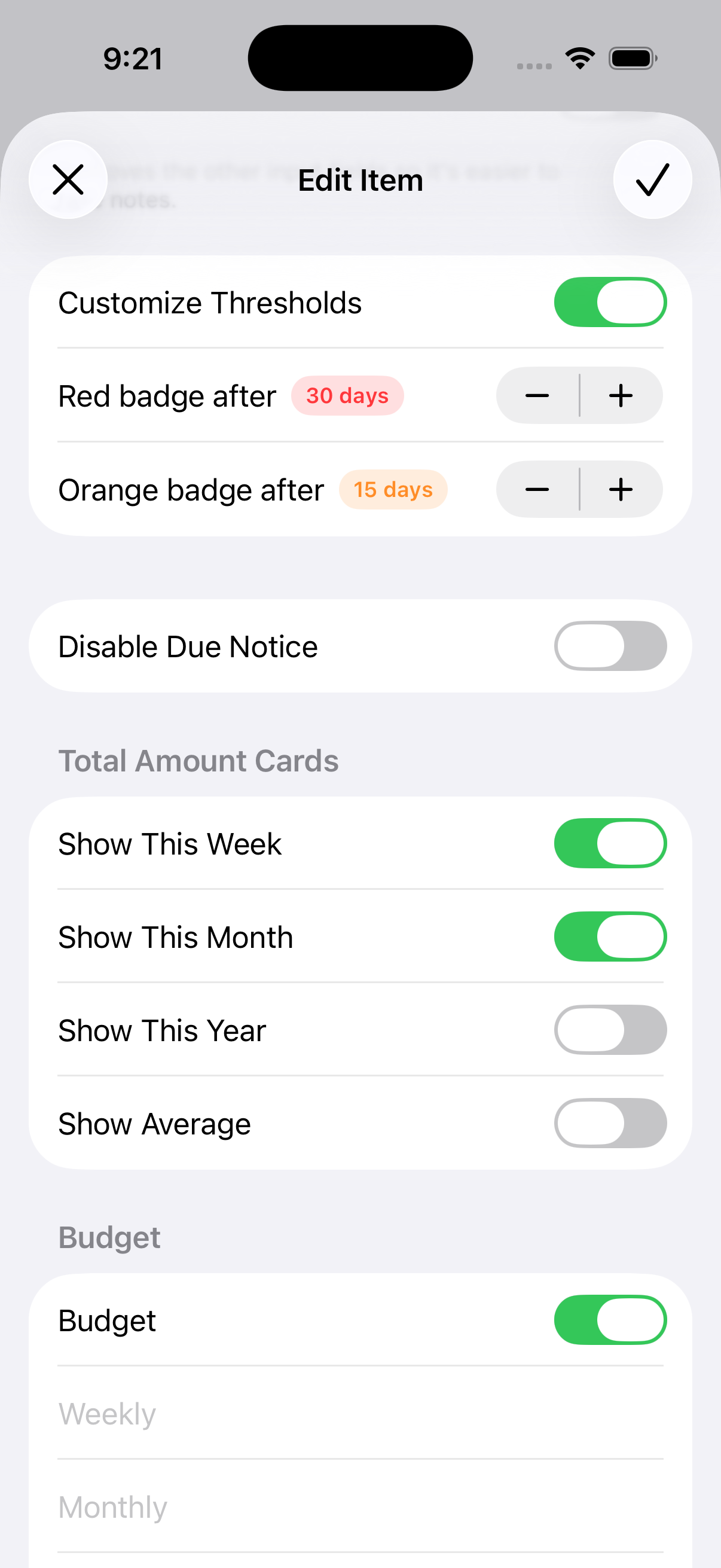 Customizability screenshot